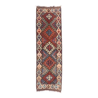Late 19th Century Persian Shiraz Kilim Rug, 04'06 X 14'09 For Sale