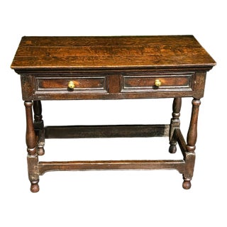 17th Century William & Mary Oak Side Table For Sale