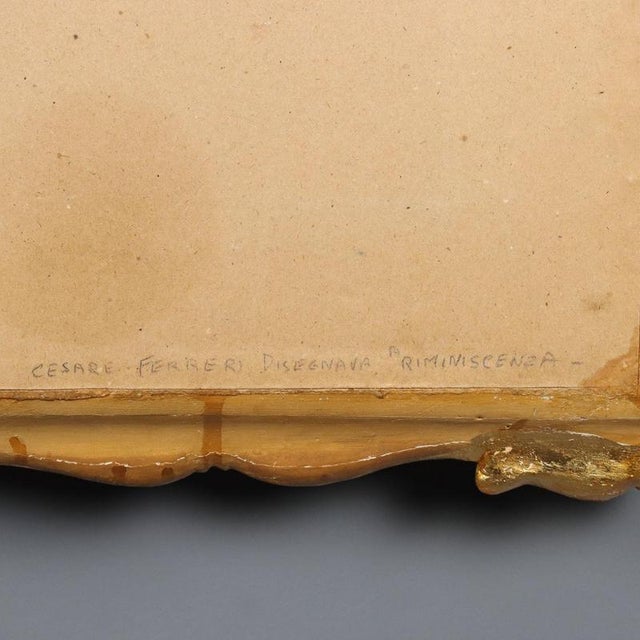 Cesare Ferreri, Portraits, Pastel Drawings on Paper, Framed, Set of 2 For Sale - Image 12 of 13