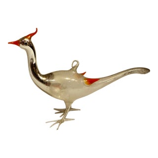 Antique Bimini Hand-Blown Glass Pheasant Bird Ornament For Sale