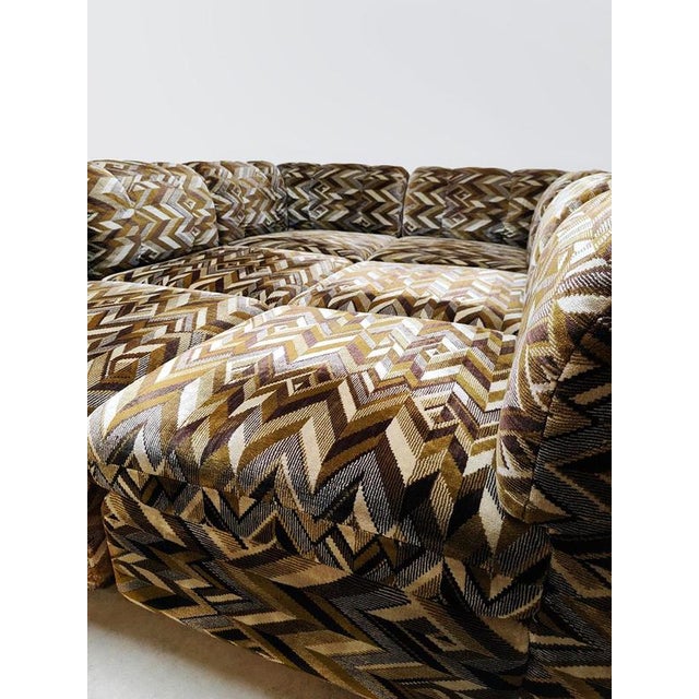 Brown Vintage Modular Sofa with Geometric Pattern, 1970s, Set of 6 For Sale - Image 8 of 9