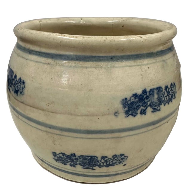 Early 20th Century Antique Chinese Ceramic Pickled Vegetable Jar For Sale - Image 4 of 9
