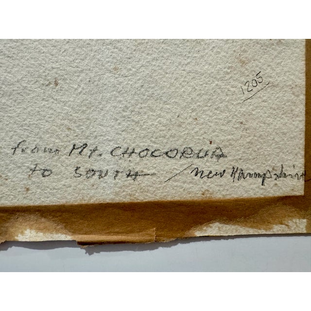 Paper Henry Emil Salloch Original Watercolor on Paper Mount Chocorua, New Hampshire. 1941. For Sale - Image 7 of 9