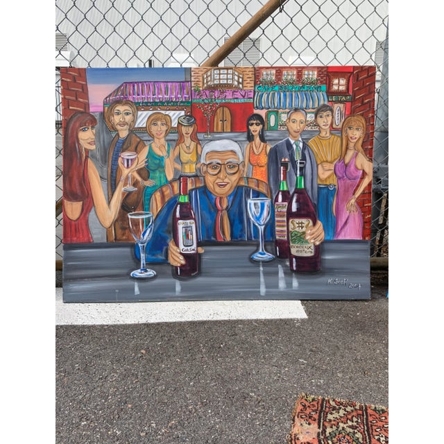 French Bar Scene Painitng For Sale - Image 11 of 11