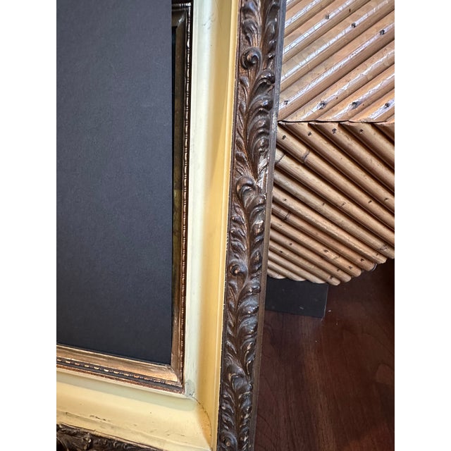 Yellow Vintage Neoclassic Carved Wood Wall Mirror - Made in England For Sale - Image 8 of 12