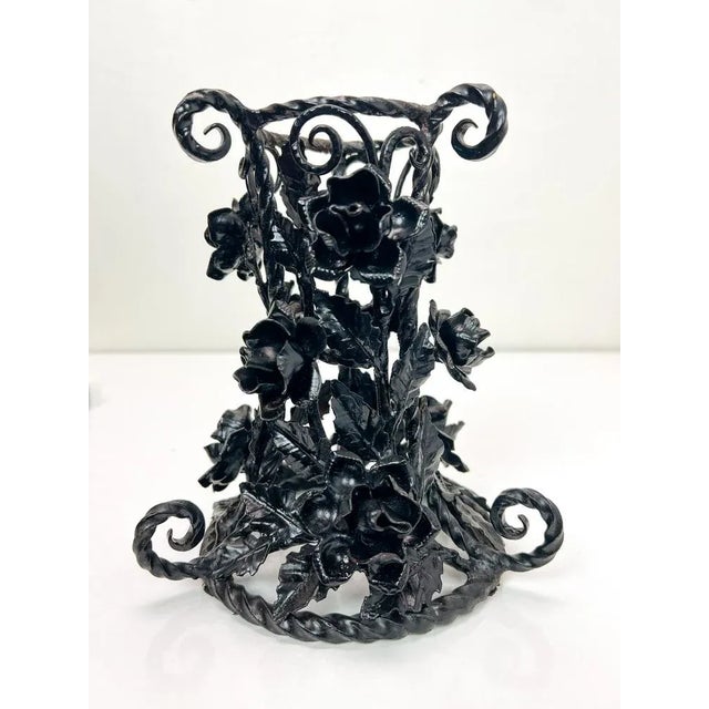 Art Nouveau Wrought Iron Candleholder in the style of Lodewijk Van Boeckel, 1920s For Sale - Image 9 of 9