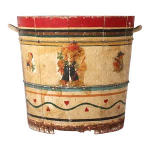 Antique Painted Wood Bucket