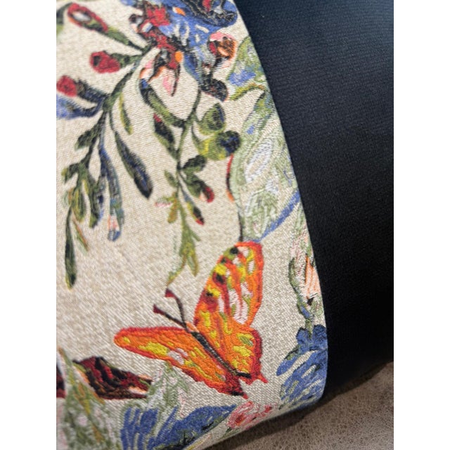 Handmade Black Velvet Lumbar Cushion Cover For Sale In Los Angeles - Image 6 of 12