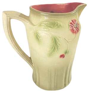 Majolica Pitcher in Brown Yellow and Green Colors, France, 1900s