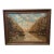 Antique Norwegian Seascape Village Oil Painting on Canvas H Lichtenberger For Sale