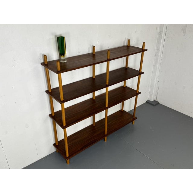 1950s Mid-Century Modernist Teak Stick Wall Cabinet attributed to Willem Lutjens for Gouda Den Boer, 1950s For Sale - Image 5 of 18