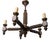 French Brutalist Carved Wood Chandelier by Charles Dudouyt, 1940s For Sale