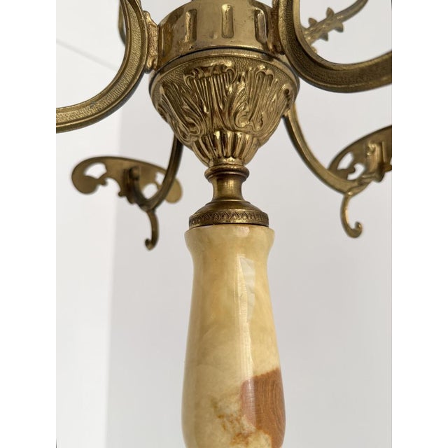 Gold Italian Onyx Marble and Brass Coat Stand, 1960s For Sale - Image 8 of 18