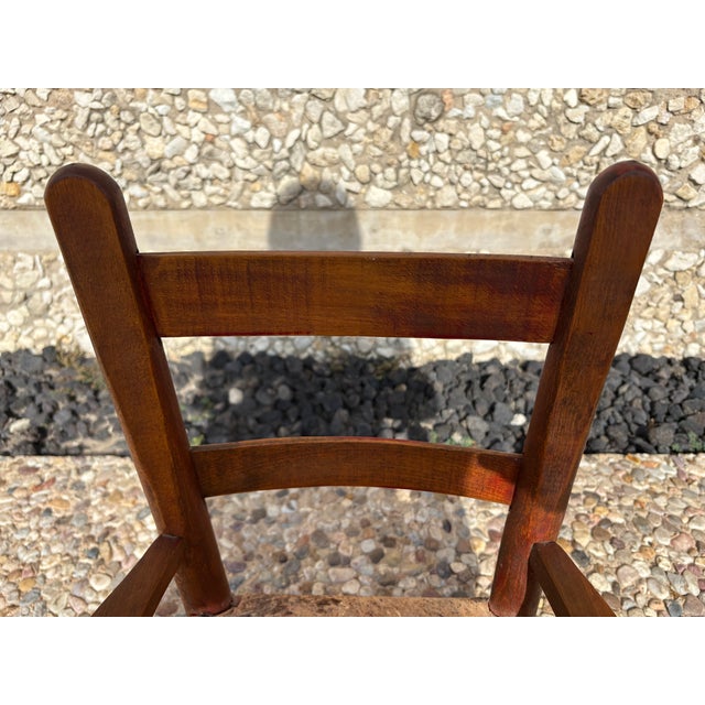 Rustic Vintage Children's Chair With Hide Upholstery For Sale - Image 3 of 11
