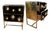 Italian Black Murano Glass and Brass Two-Drawer Nightstands from Justfurnituress SRL, Set of 2 For Sale