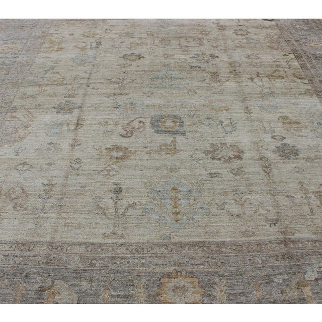 Turkish Angora Oushak Rug With All-Over Vining Floral Design Keivan Woven Arts 11'8 X 15'1 For Sale - Image 10 of 15