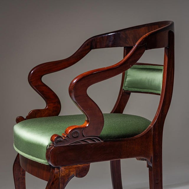 Wood Armchair with Dolphin Motifs, 1800s For Sale - Image 7 of 9