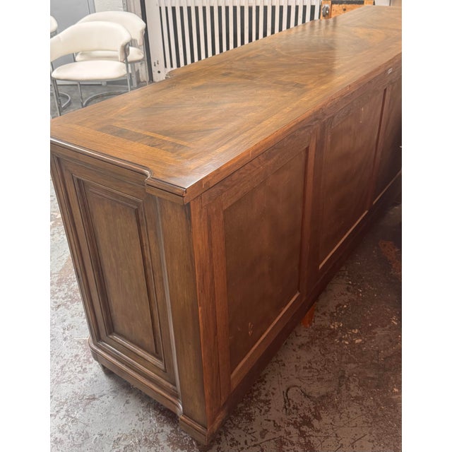 Brown Maison Gouffé Paris Louis XVI Style Four-Door Carved Enfilade Buffet, Antique For Sale - Image 8 of 12