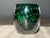 A wonderful midcentury Murano glass toothpick holder in the most brilliant green with internal controlled bubble motif.