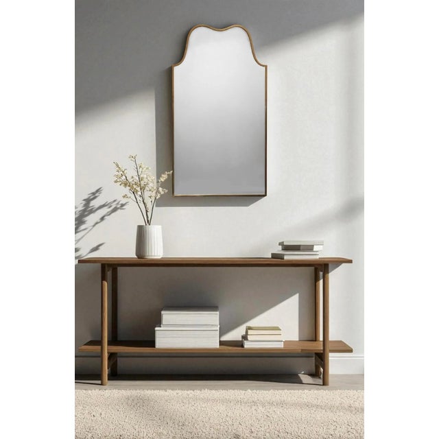 Italian Brass Wall Mirror, 1950s For Sale - Image 6 of 7