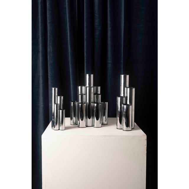 Space Age Vases in Chromed Metal, Europe, 1970s, Set of 3 For Sale - Image 10 of 18