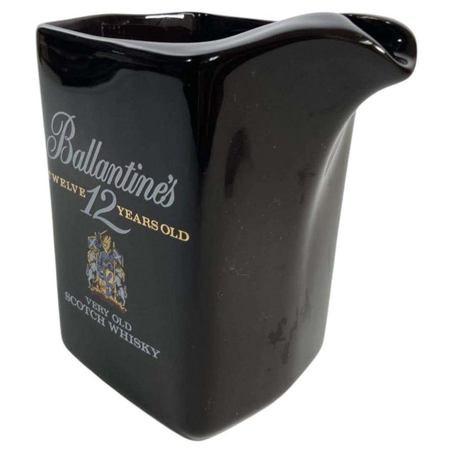 Black Vintage Black Barware Water Pitcher for Ballantine's 1980's For Sale - Image 8 of 10