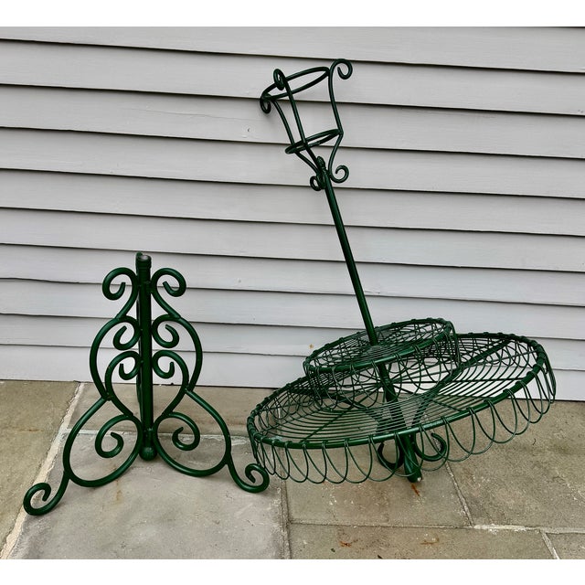 Three-Tier Circular Wire and Wrought Iron Plant Stand, Mid 20th Century For Sale - Image 16 of 16
