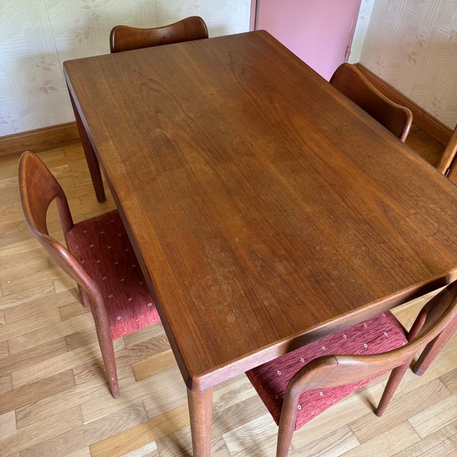 Wood Table and Chairs by Henning Kjaernulf for Vejle Stole Og Møbelfabrik, 1960s, Set of 5 For Sale - Image 7 of 17