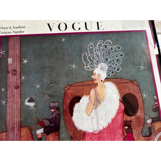Art Deco Vintage Vogue Framed Magazine Cover by Helen Dryden For Sale - Image 3 of 5