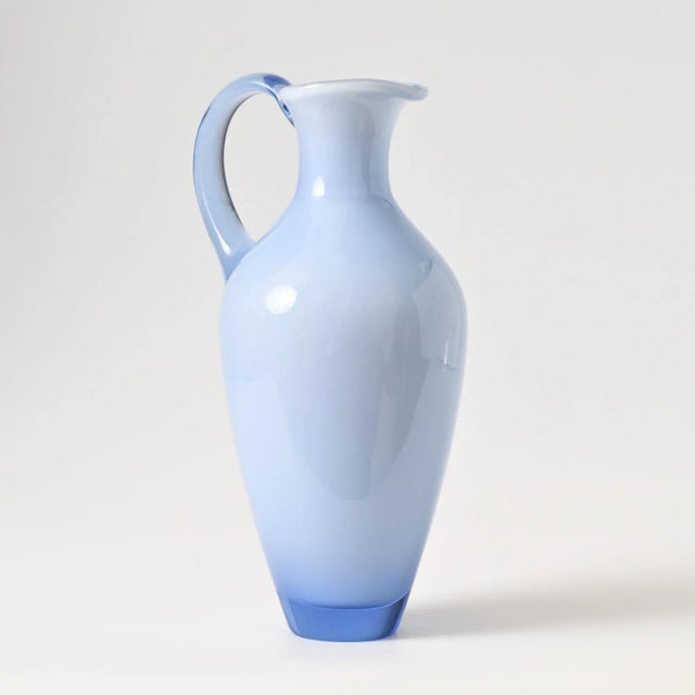 Vintage Scandinavian cased glass vase/jug. Attributed to Holmegaard. This piece is designed in the style of the selected...