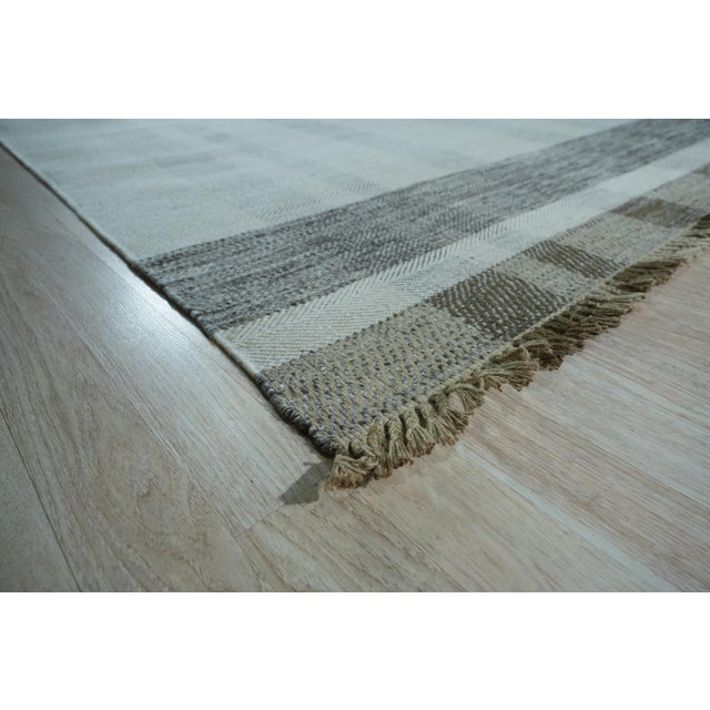 Contemporary 4x6 Giselle Serene Multicolor Geometric Modern Flatweave Wool Carpet Rug For Sale - Image 3 of 9