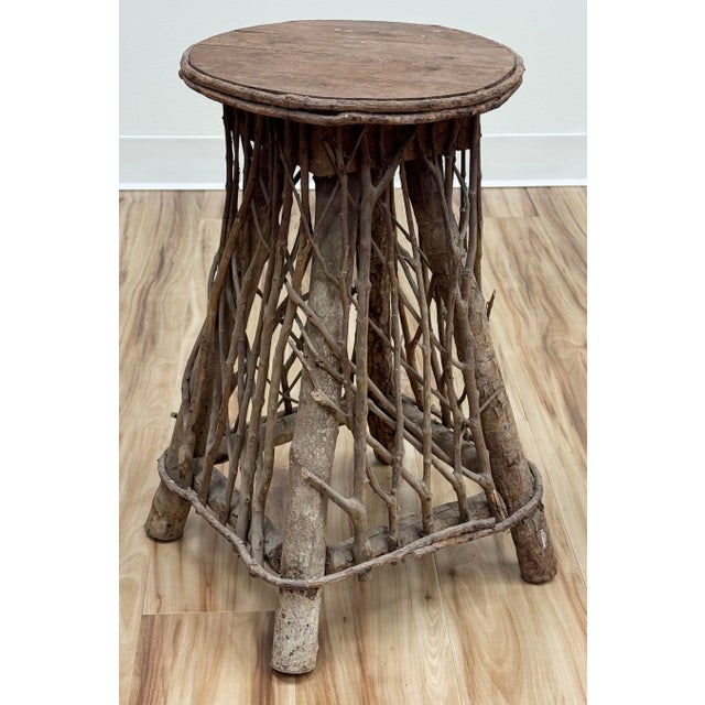 Antique Adirondack Style Twig Stool or Side Table For Sale In Kansas City - Image 6 of 8