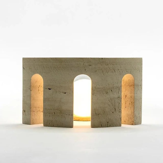 Gladio Light in Travertine by Giovanni Agliottone For Sale - Image 6 of 11