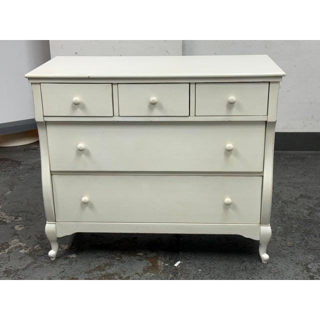 Design Plus Gallery presents the Genevieve Dresser from Pottery Barn Kids. The dresser is in an antique white painted...