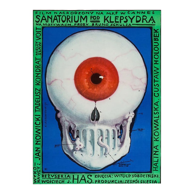 1973 Polish Contemporary Movie Poster, Iluminacja, Head & Eyeball - Starowieyski For Sale