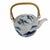 Vintage Hand Painted Blue on White Landscape Japanese Teapot For Sale - Image 4 of 7