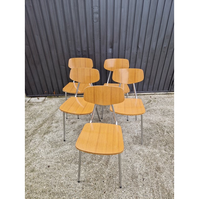 Mid-Century Modern Vintage Formica Chairs, 1970, Set of 5 For Sale - Image 3 of 12
