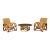 Vintage Bentwood and Rattan Furniture Set After Franco Albini, 3 Pieces For Sale