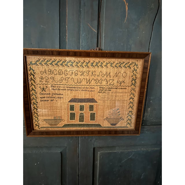 Vibrant Early 19th Century Schoolgirl Sampler For Sale In Philadelphia - Image 6 of 18