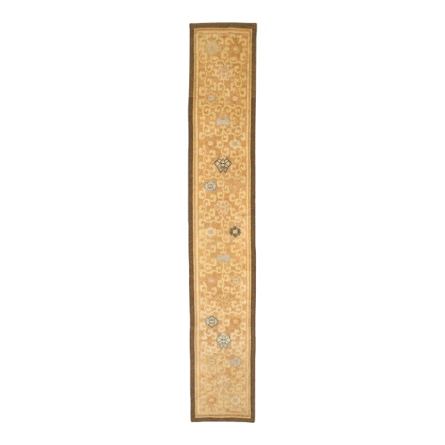 Antique 17th Century Chinese Ming Runner With Lotus & Peony Design - Rug & Kilim For Sale