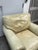 Late 20th Century Benchmade Tipped Ivory Leather Arm Chair For Sale - Image 5 of 12