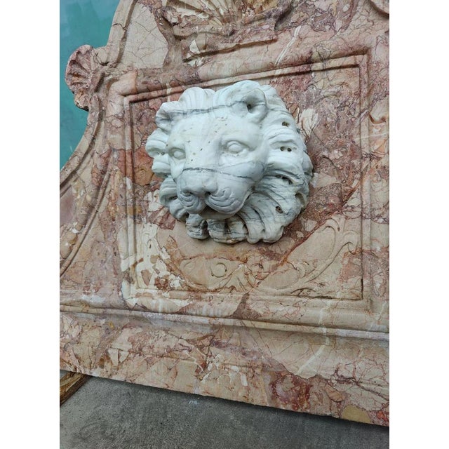 Wall Fountain in Breccia Pernice and Giallo Siena Marble, 19th Century For Sale - Image 6 of 12