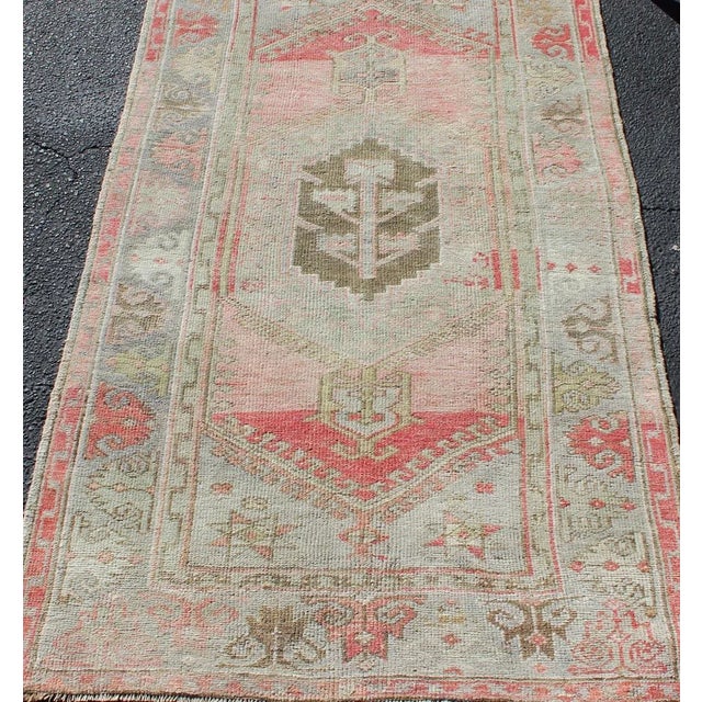 Blush Vintage Turkish Oushak Rug With Soft Taupe and Blush Pink Accents 3'2 X 5'9 For Sale - Image 8 of 11