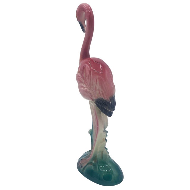 Mid-Century Modern Mid 20th Century California Pottery Ceramic Inquisitive Pink Flamingo Figurine For Sale - Image 3 of 9