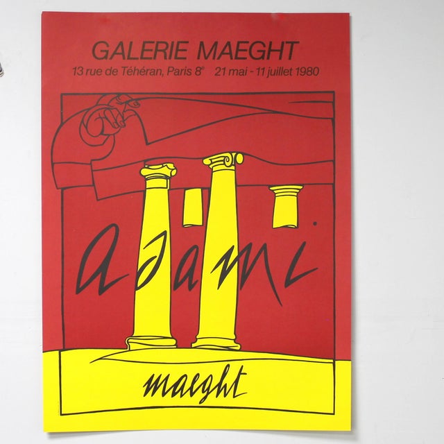 Lithographic Poster for the Exhibition at the Maeght Gallery from Valerio Adami, 1980s For Sale - Image 3 of 4