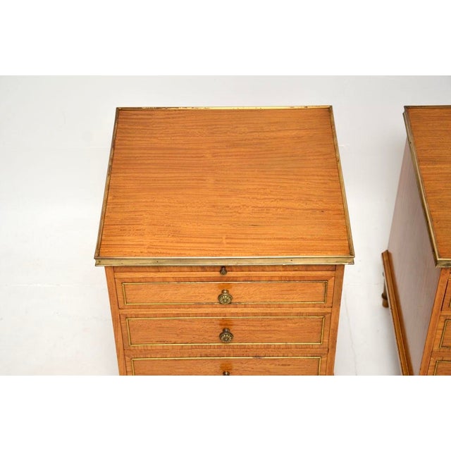 Antique Satinwood Bedside Chests, 1900s, Set of 2 For Sale - Image 9 of 15