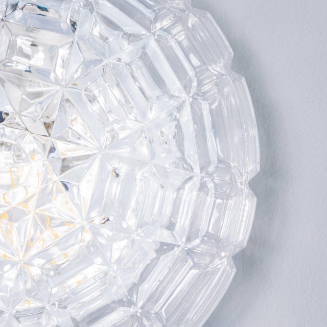 White Czech Faceted Wall Lamp, 1950s For Sale - Image 8 of 11