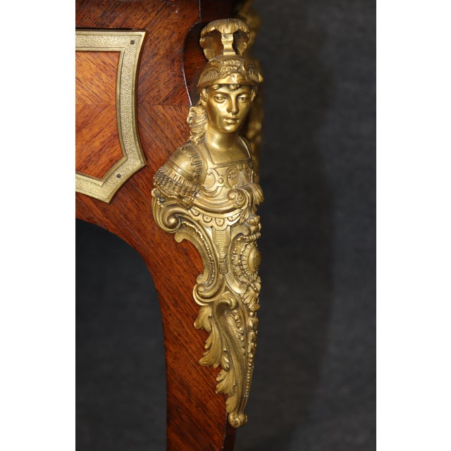 19th C French Louis XV Style Figural Soldier Bronze Mounted Desk For Sale - Image 11 of 13
