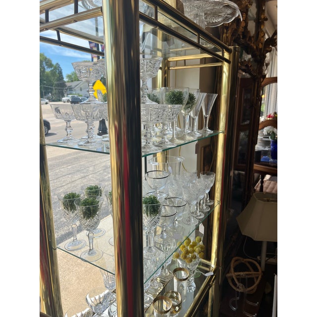 Brass Vintage Milo Baughman Style Brass Etagere For Sale - Image 8 of 11
