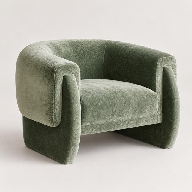 Luke armchair in sage green cotton velvet upholstery by munna dimensions: d 106 x w 116 x h 80 cm. Sh: 47 cm. Materials:...